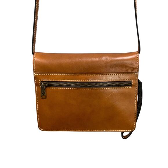 Patricia Nash Leather Crossbody Bag Brown Flap Organizer Vintage Style Purse - Picture 6 of 13